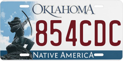 OK license plate 854CDC