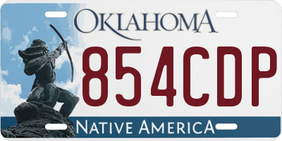 OK license plate 854CDP