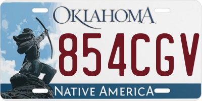 OK license plate 854CGV