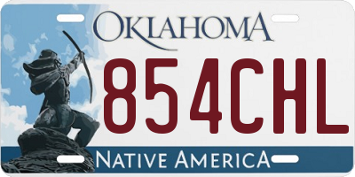 OK license plate 854CHL