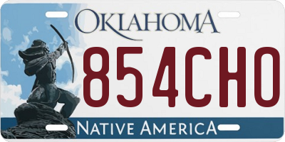 OK license plate 854CHO