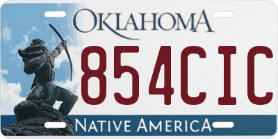 OK license plate 854CIC