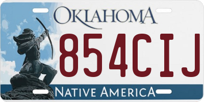 OK license plate 854CIJ