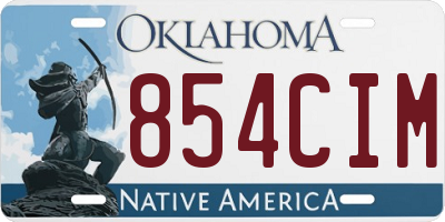 OK license plate 854CIM