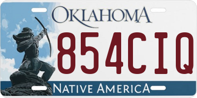 OK license plate 854CIQ