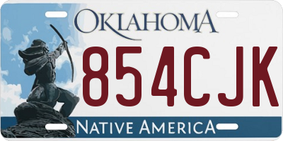 OK license plate 854CJK