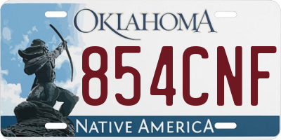 OK license plate 854CNF