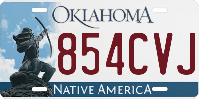 OK license plate 854CVJ