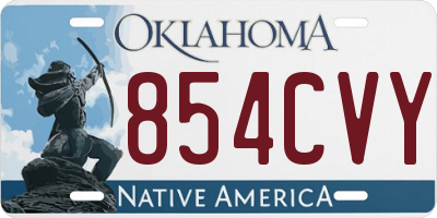 OK license plate 854CVY