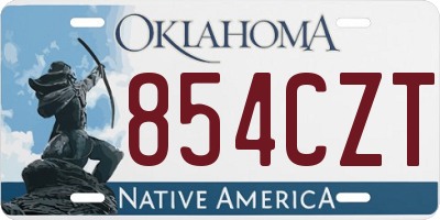 OK license plate 854CZT