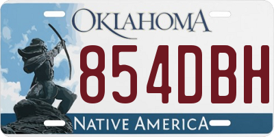 OK license plate 854DBH