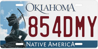 OK license plate 854DMY