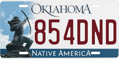 OK license plate 854DND