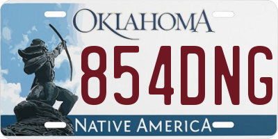 OK license plate 854DNG