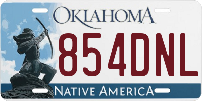 OK license plate 854DNL