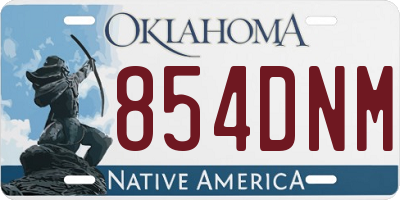 OK license plate 854DNM