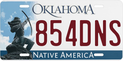 OK license plate 854DNS