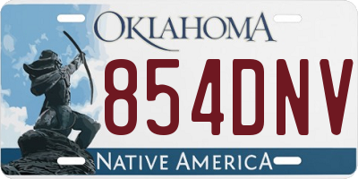 OK license plate 854DNV