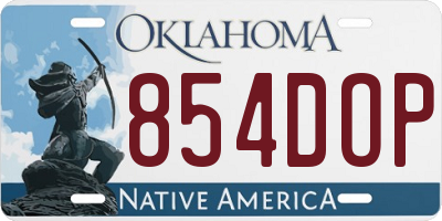 OK license plate 854DOP
