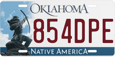 OK license plate 854DPE