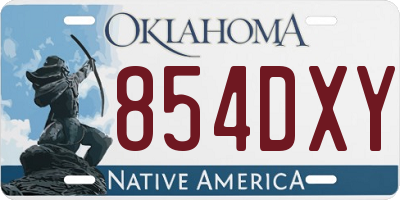 OK license plate 854DXY