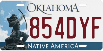 OK license plate 854DYF