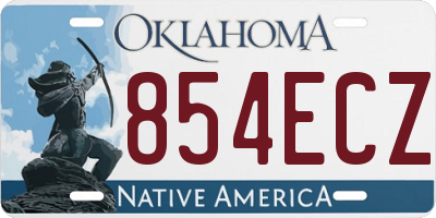 OK license plate 854ECZ