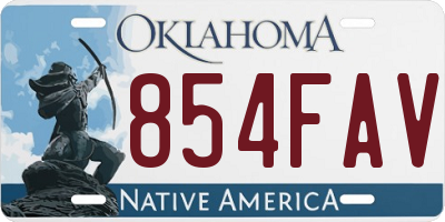 OK license plate 854FAV