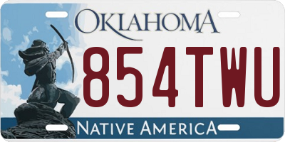 OK license plate 854TWU