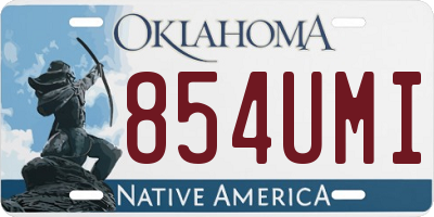 OK license plate 854UMI