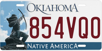 OK license plate 854VQO
