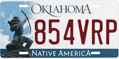 OK license plate 854VRP