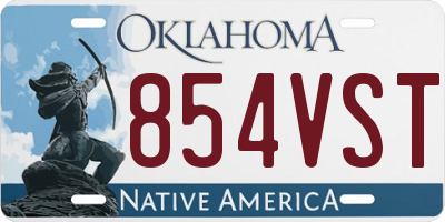 OK license plate 854VST