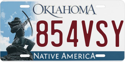 OK license plate 854VSY
