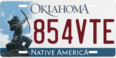 OK license plate 854VTE