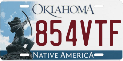 OK license plate 854VTF