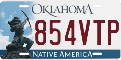 OK license plate 854VTP