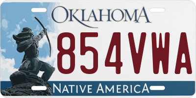 OK license plate 854VWA