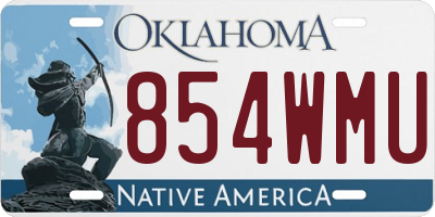 OK license plate 854WMU