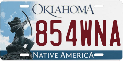 OK license plate 854WNA