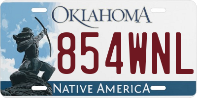 OK license plate 854WNL