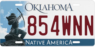 OK license plate 854WNN