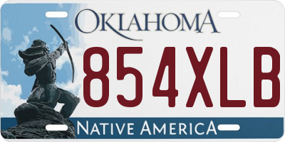 OK license plate 854XLB