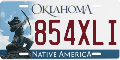 OK license plate 854XLI
