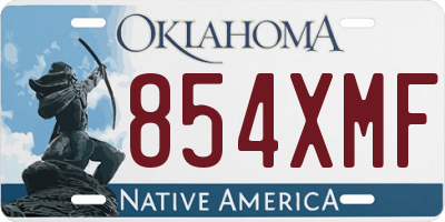 OK license plate 854XMF