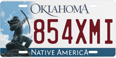 OK license plate 854XMI