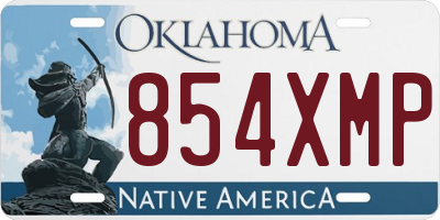 OK license plate 854XMP