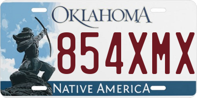OK license plate 854XMX