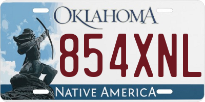 OK license plate 854XNL