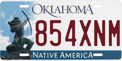 OK license plate 854XNM